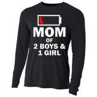 Mom Of 2 1 Girl Clothing Mother Wife Cooling Performance Long Sleeve Crew