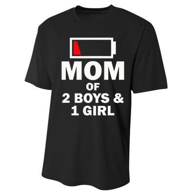 Mom Of 2 1 Girl Clothing Mother Wife Performance Sprint T-Shirt