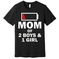 Mom Of 2 1 Girl Clothing Mother Wife Premium T-Shirt