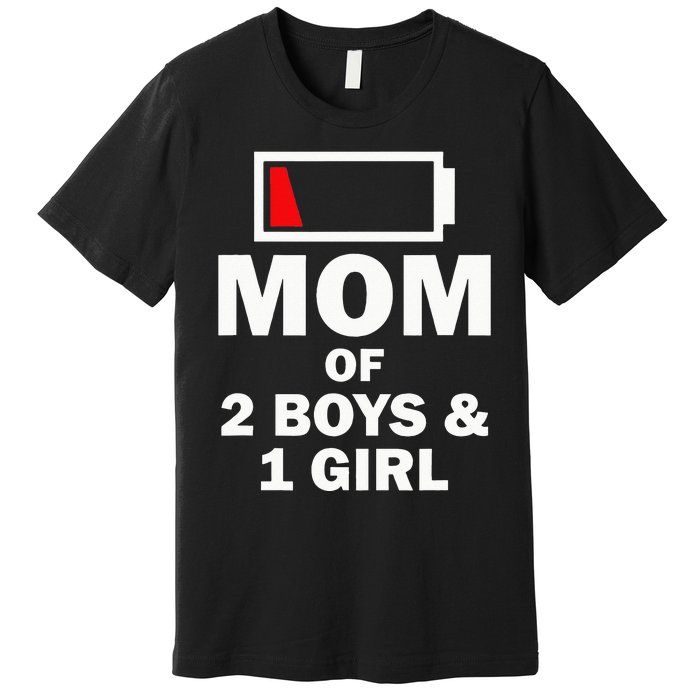 Mom Of 2 1 Girl Clothing Mother Wife Premium T-Shirt