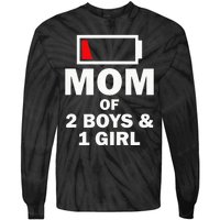 Mom Of 2 1 Girl Clothing Mother Wife Tie-Dye Long Sleeve Shirt