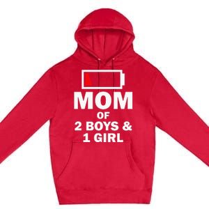 Mom Of 2 1 Girl Clothing Mother Wife Premium Pullover Hoodie