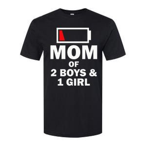 Mom Of 2 1 Girl Clothing Mother Wife Softstyle CVC T-Shirt