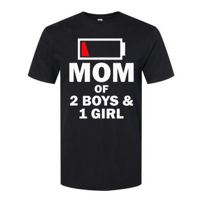 Mom Of 2 1 Girl Clothing Mother Wife Softstyle CVC T-Shirt