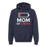 Mom of 2 Boy Gift from Son Mothers Day Birthday Wo Premium Hoodie