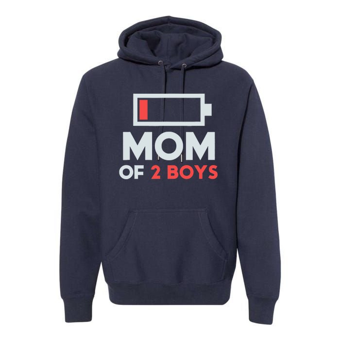 Mom of 2 Boy Gift from Son Mothers Day Birthday Wo Premium Hoodie