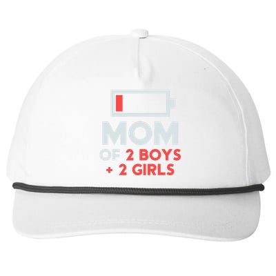 Mom of 2 Boy 2 Girl T Mothers Day Gift from Daughter Snapback Five-Panel Rope Hat