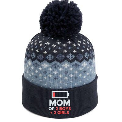 Mom of 2 Boy 2 Girl T Mothers Day Gift from Daughter The Baniff Cuffed Pom Beanie