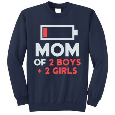 Mom of 2 Boy 2 Girl T Mothers Day Gift from Daughter Sweatshirt