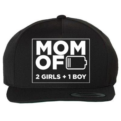 Mom of 2 Girl 1 Boy Mothers Day Gifts from Daughter Wool Snapback Cap