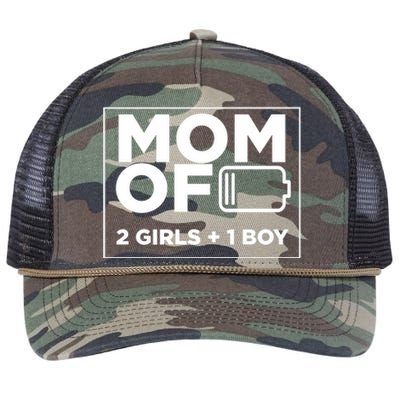 Mom of 2 Girl 1 Boy Mothers Day Gifts from Daughter Retro Rope Trucker Hat Cap