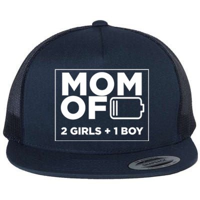 Mom of 2 Girl 1 Boy Mothers Day Gifts from Daughter Flat Bill Trucker Hat