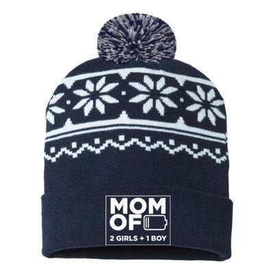 Mom of 2 Girl 1 Boy Mothers Day Gifts from Daughter USA-Made Snowflake Beanie