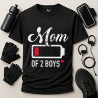 Mom Of 2 Low Battery Performance Shirt