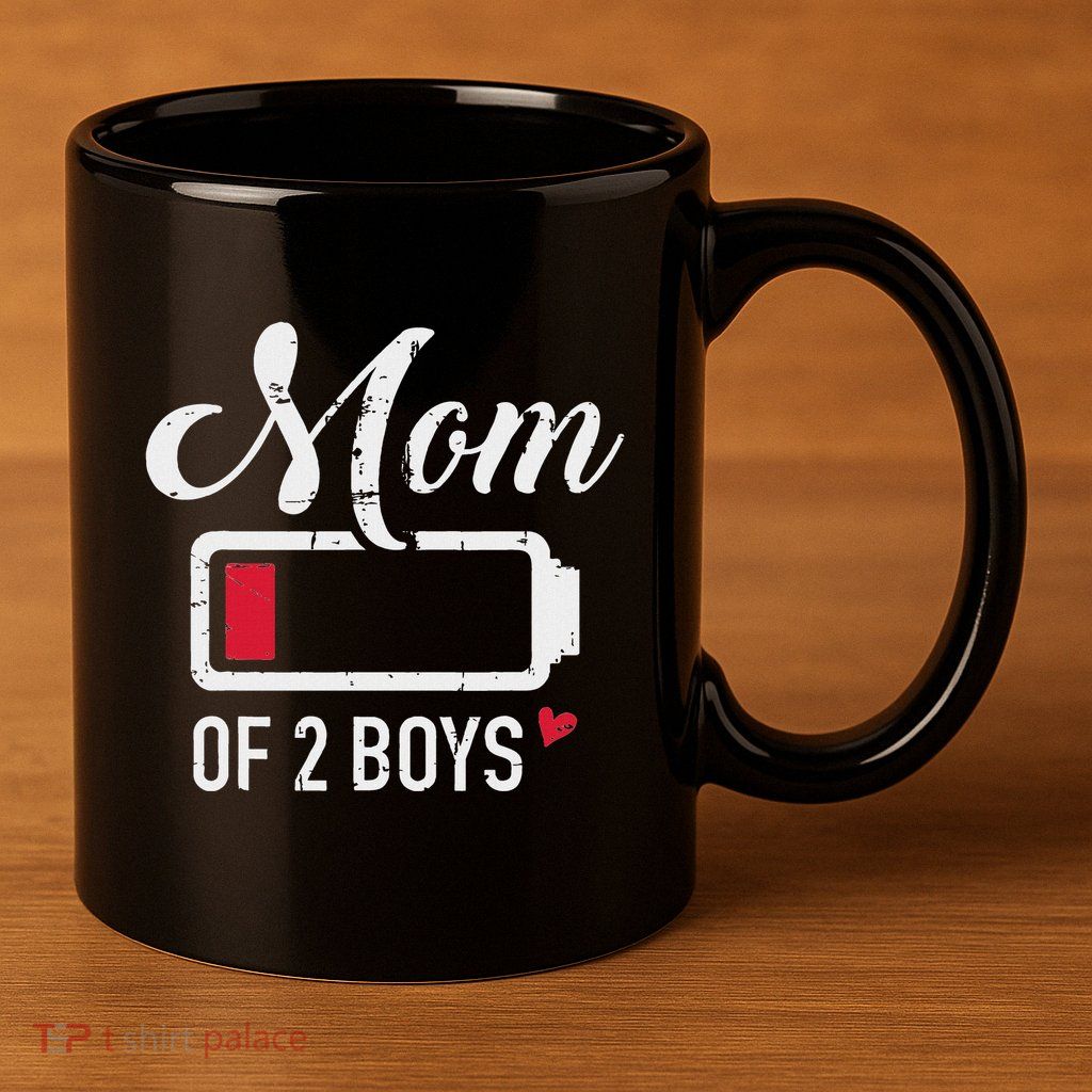Mom Of 2 Low Battery 11oz C Handle Ceramic Mug