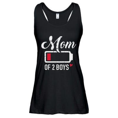 Mom Of 2 Low Battery Ladies Essential Flowy Tank