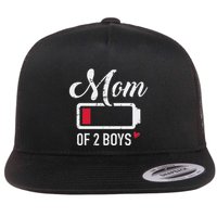 Mom Of 2 Low Battery Flat Bill Trucker Hat