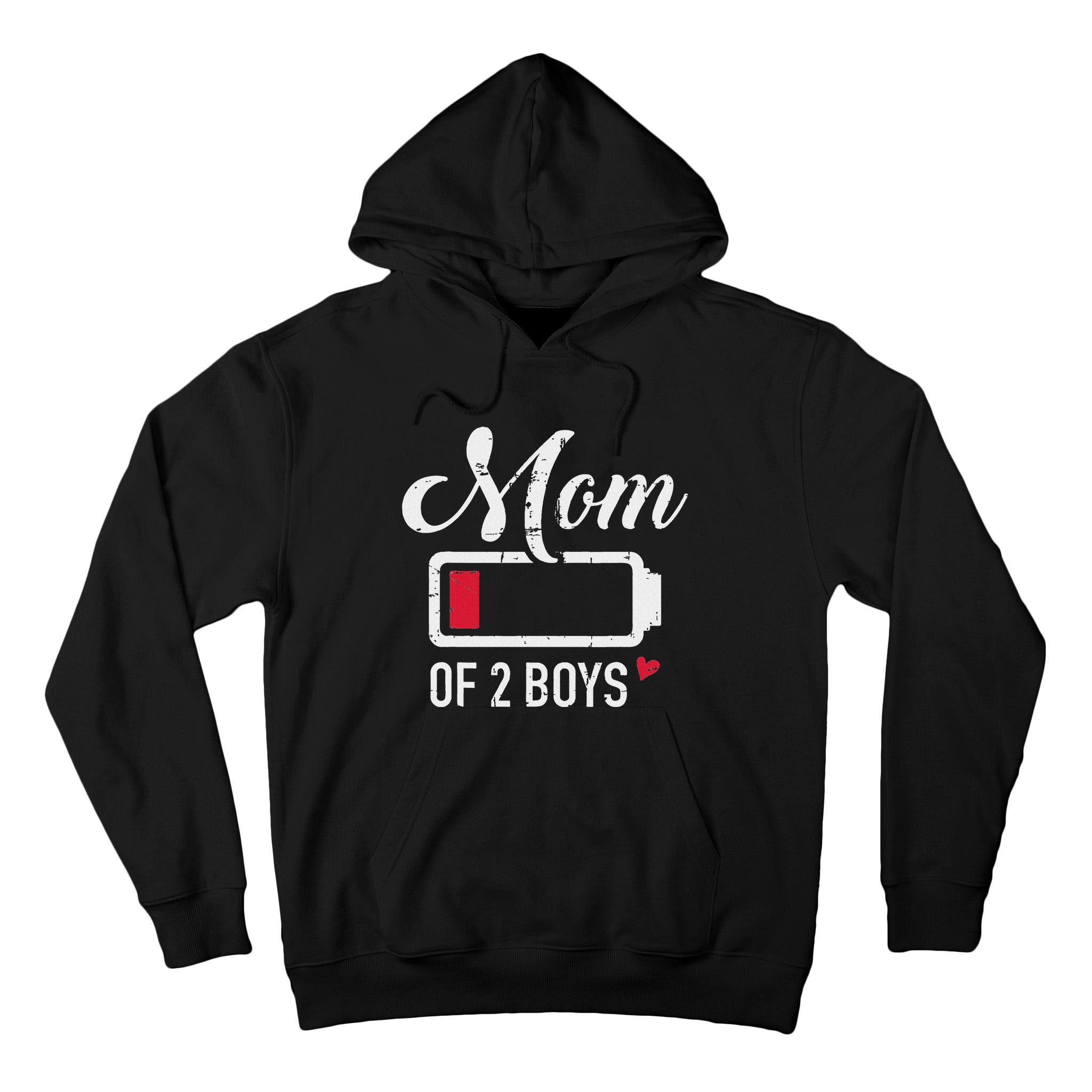 Mom Of 2 Low Battery Tall Hoodie