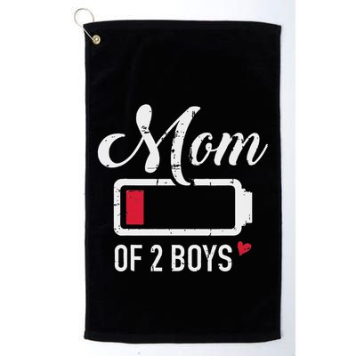 Mom Of 2 Low Battery Golf Towel