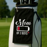 Mom Of 2 Low Battery Golf Towel