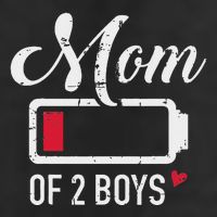 Mom Of 2 Low Battery Golf Towel