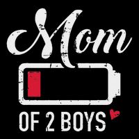 Mom Of 2 Low Battery Cropped Pullover Crew