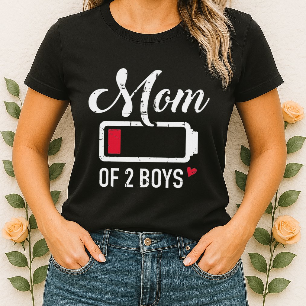 Mom Of 2 Low Battery Womens T-Shirt