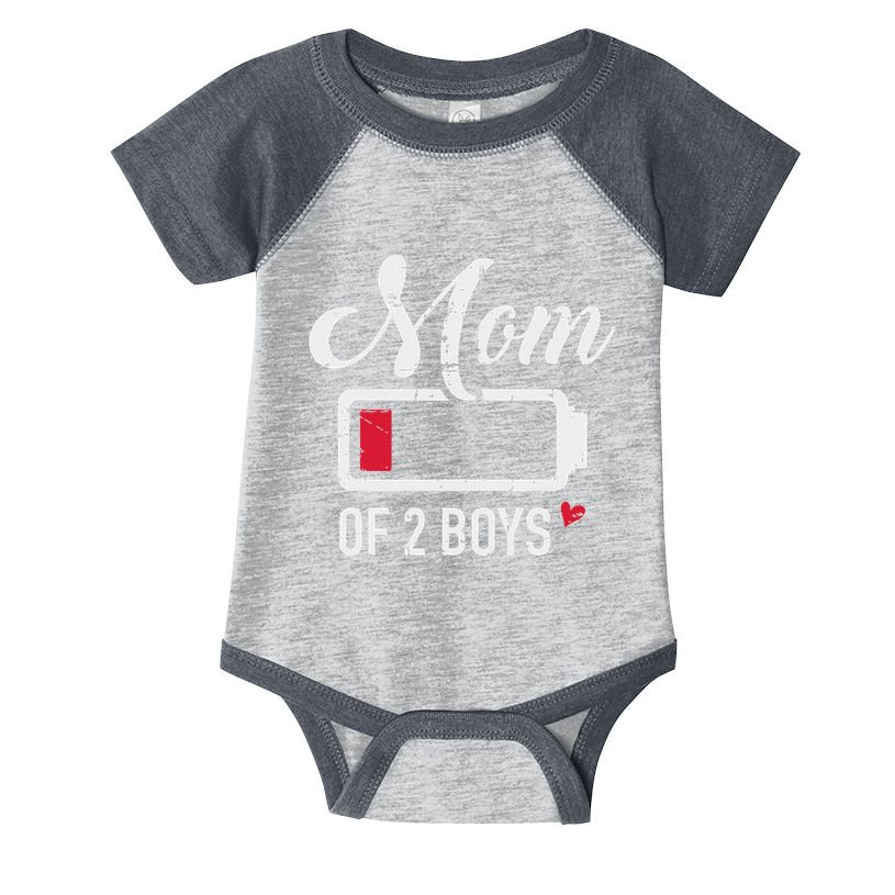 Mom Of 2 Low Battery Infant Baby Jersey Bodysuit
