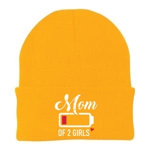 Mom Of 2 Low Battery Great Gift Knit Cap Winter Beanie