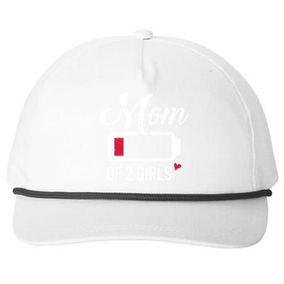 Mom Of 2 Low Battery Great Gift Snapback Five-Panel Rope Hat