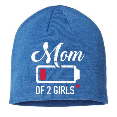 Mom Of 2 Low Battery Great Gift Sustainable Beanie