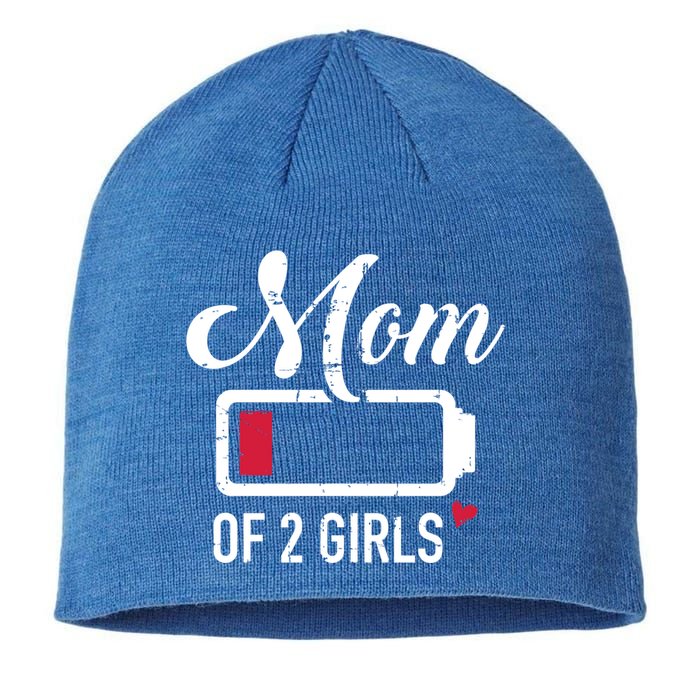 Mom Of 2 Low Battery Great Gift Sustainable Beanie