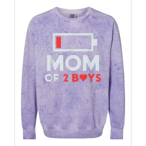 Mom of 2Boys from Son to mom for Mothers Day Birthday Colorblast Crewneck Sweatshirt