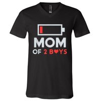 Mom of 2Boys from Son to mom for Mothers Day Birthday V-Neck T-Shirt