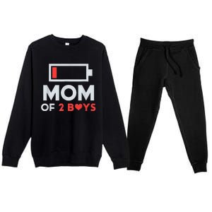 Mom of 2Boys from Son to mom for Mothers Day Birthday Premium Crewneck Sweatsuit Set