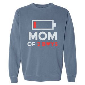 Mom of 2Boys from Son to mom for Mothers Day Birthday Garment-Dyed Sweatshirt