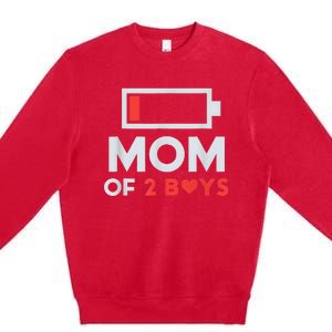 Mom of 2Boys from Son to mom for Mothers Day Birthday Premium Crewneck Sweatshirt