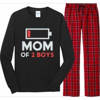 Mom of 2 Boys Shirt Gift from Son Mothers Day Birthday  Long Sleeve Pajama Set