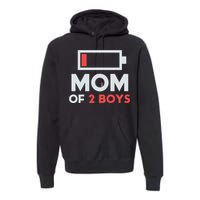 Mom of 2 Boys Shirt Gift from Son Mothers Day Birthday  Premium Hoodie