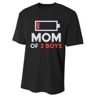 Mom of 2 Boys Shirt Gift from Son Mothers Day Birthday  Performance Sprint T-Shirt