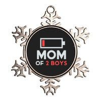 Mom of 2 Boys Shirt Gift from Son Mothers Day Birthday  Metallic Star Ornament