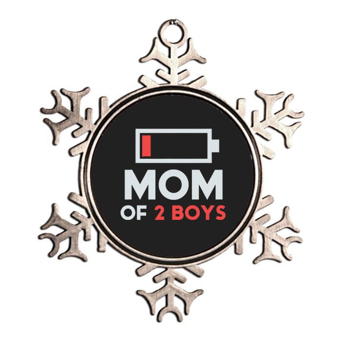 Mom of 2 Boys Shirt Gift from Son Mothers Day Birthday  Metallic Star Ornament