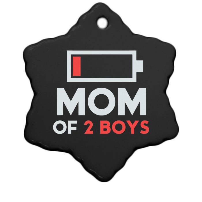 Mom of 2 Boys Shirt Gift from Son Mothers Day Birthday  Ceramic Star Ornament