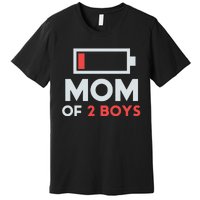 Mom of 2 Boys Shirt Gift from Son Mothers Day Birthday  Premium T-Shirt