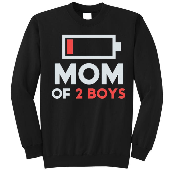 Mom of 2 Boys Shirt Gift from Son Mothers Day Birthday  Tall Sweatshirt