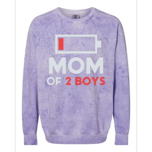 Mom Of 2 Gift From Son Mothers Day Birthday Colorblast Crewneck Sweatshirt