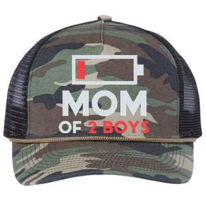 Mom Of 2 Gift From Son Mothers Day Birthday Retro Rope Trucker Hat Cap