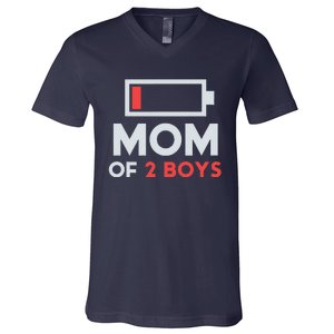 Mom Of 2 Gift From Son Mothers Day Birthday V-Neck T-Shirt