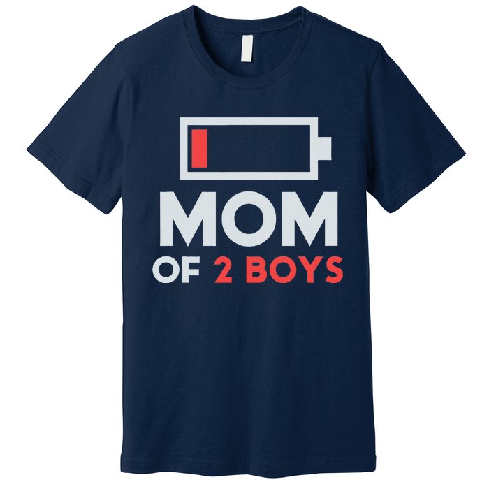 Mom Of 2 Gift From Son Mothers Day Birthday Premium T-Shirt