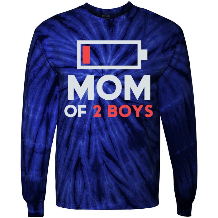 Mom Of 2 Gift From Son Mothers Day Birthday Tie-Dye Long Sleeve Shirt